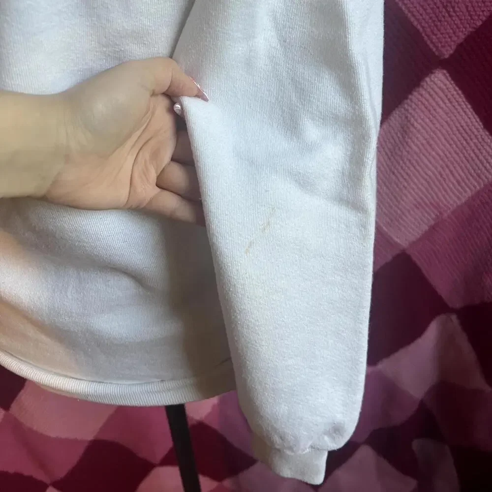 vintage 90s iris flower white collared sweatshirt - Picture 7 of 8